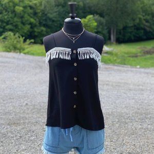 Women's button down fringe camisole NWT